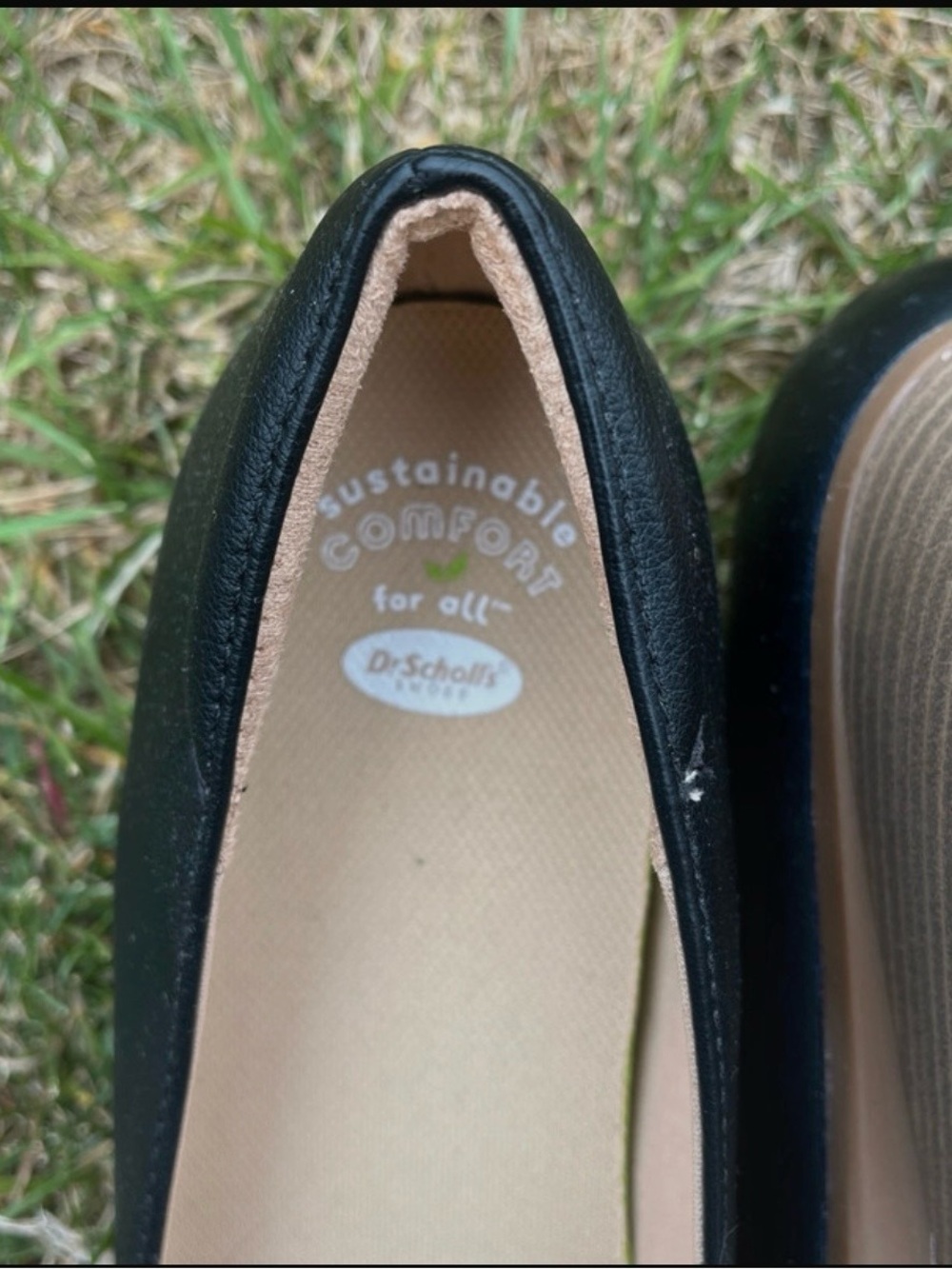 Dr. Scholl's Black and Nude Slip-On Comfort Ballet Flat